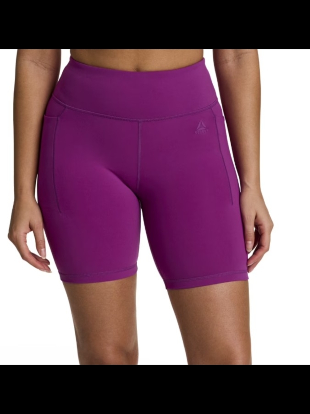 SOLD.       Xhilaration Women's High-Rise Magenta Bike Shorts with Side Pockets